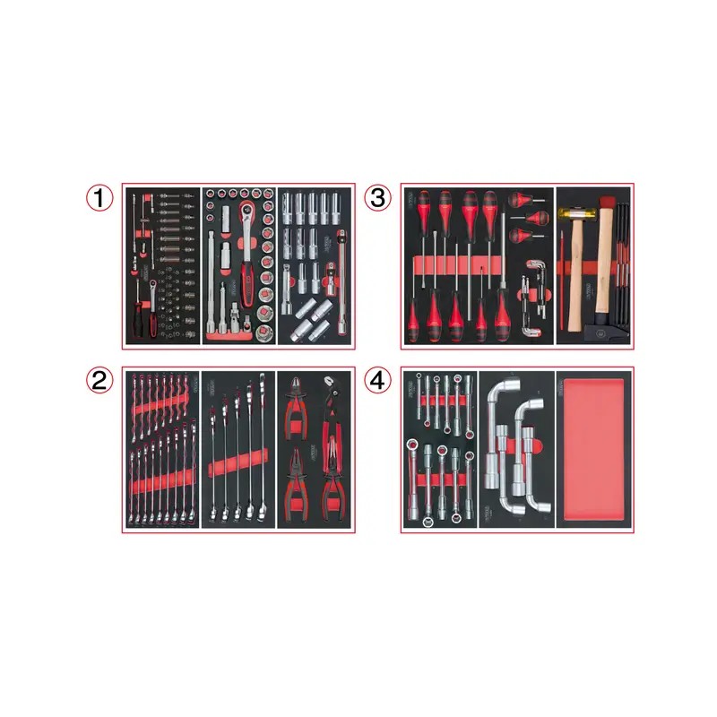 COMPOSITION D'OUTILS 4 TIROIRS POUR SERVANT - ref. KS7140173 | TP Agri