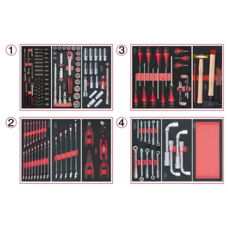 COMPOSITION D'OUTILS 4 TIROIRS POUR SERVANT - ref. KS7140173 | TP Agri