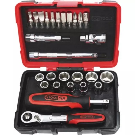 DOUILLES ET ACCESSOIRES 1/4" ULTIMATE COFFR - ref. KS9220626 | TP Agri