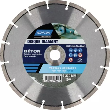 DISQUE A TRONCONNER DIAMANT BETON 230X22,2 MM - ref. 1925089 | TP Agri