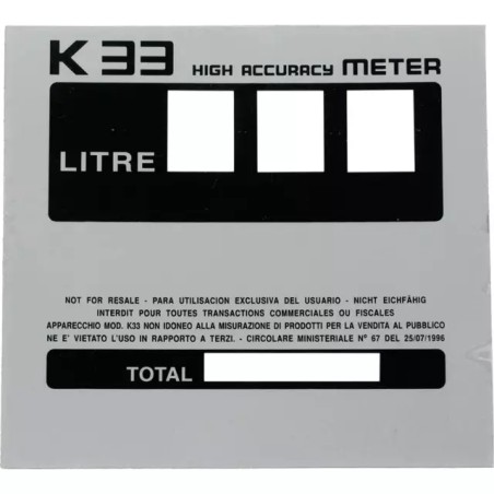 PLAQUE K33 PIUSI - ref. 227722 | TP Agri