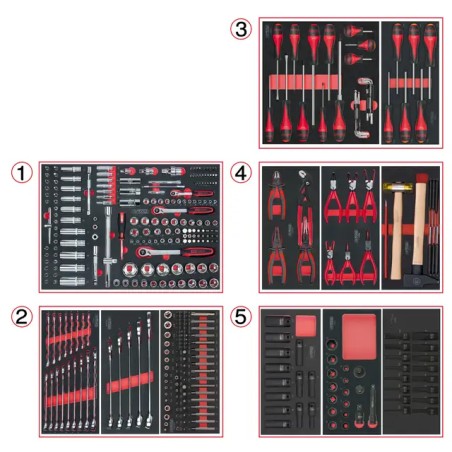 COMPOSITION D'OUTILS 5 TIROIRS POUR SERVANT - ref. KS7140380 | TP Agri