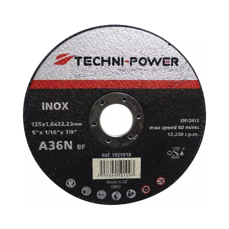 DISQUE A TRONCONNER FIN METAL INOX PLAT 125X1 - ref. 1925918 | TP Agri