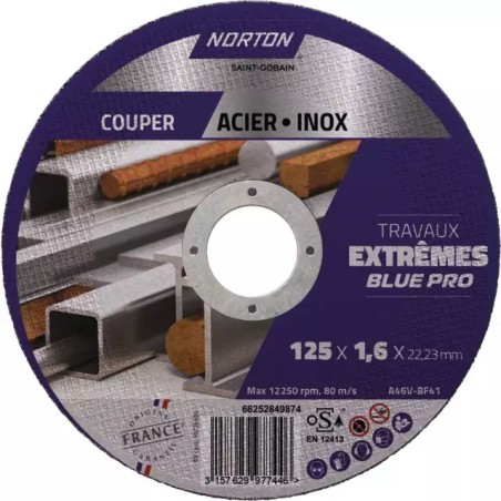 DISQUE A TRONCONNER FIN METAL INOX PLAT 125X1 - ref. 1925855 | TP Agri
