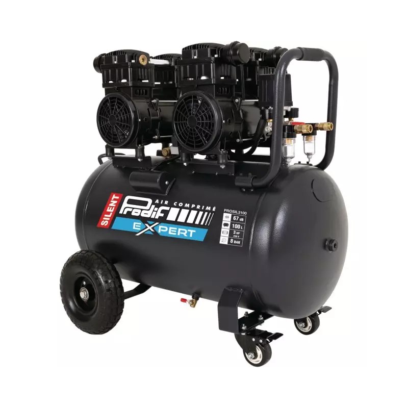 COMPRESSEUR A AIR 100L SILENCIEUX 3CV MONOPHA - ref. 1940066 | TP Agri