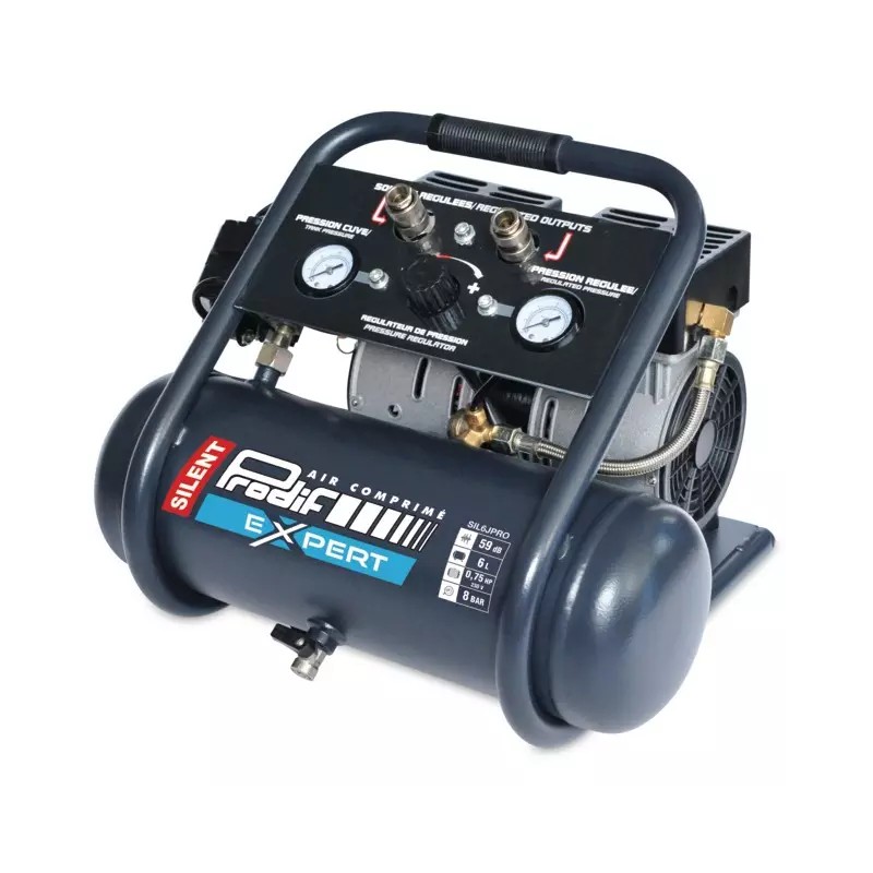 COMPRESSEUR A AIR 6L SILENCIEUX 0,75CV MONOPH - ref. 1940062 | TP Agri