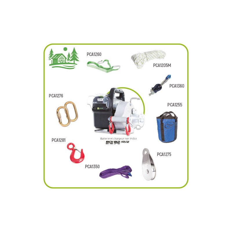 KIT TREUIL BATTERIE 2,5AH ET CHARGEUR - ref. PCW3000LIAW | TP Agri