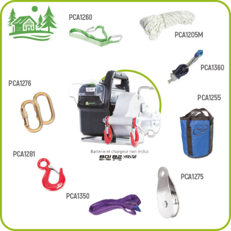 KIT TREUIL BATTERIE 2,5AH ET CHARGEUR - ref. PCW3000LIAW | TP Agri