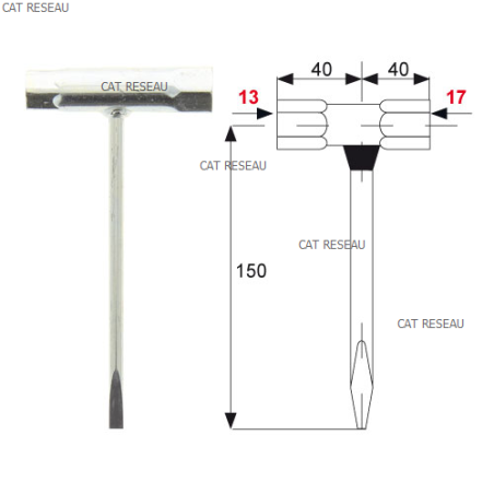 CLE A BOUGIE T 13x16 TOURNEVIS - ref. CLE07 | TP Agri