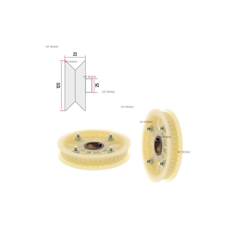 TOOTHED BELT PULLEY (2 PCS) - ref. 1134912701 | TP Agri