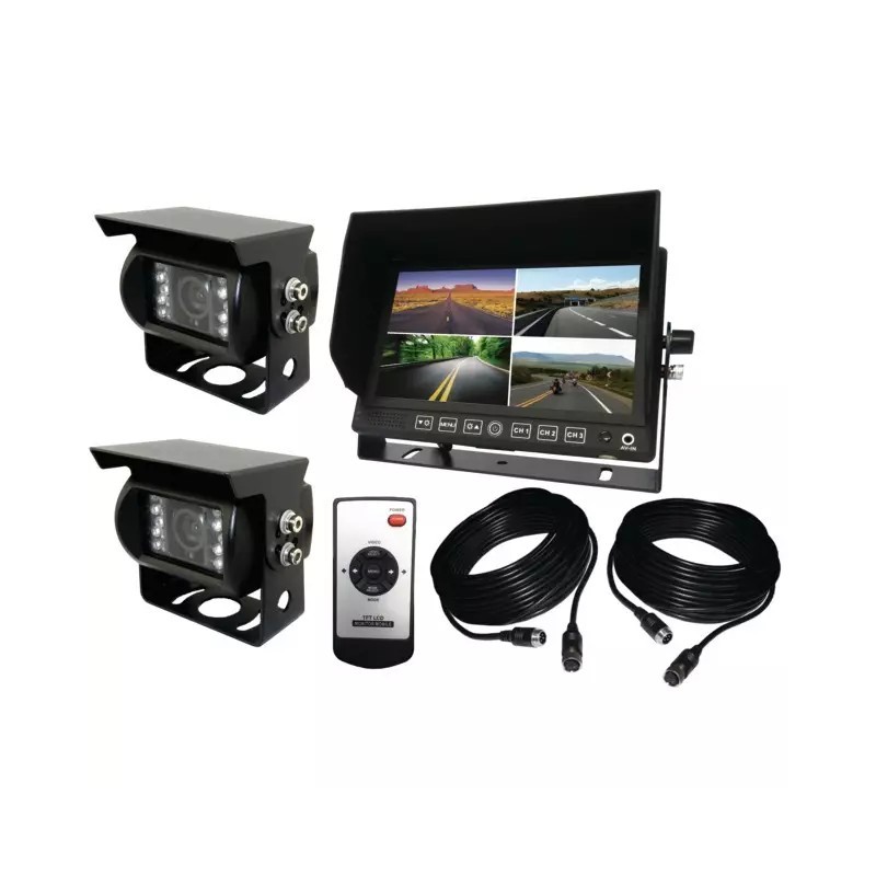 CAMERA DE RECUL HD AVEC MONITEUR 7" QUAD + 2 CAMERAS 100° ID.CAM