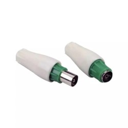 FICHES TV 1 MALE+1 FEMELLE D9,5MM DROITE