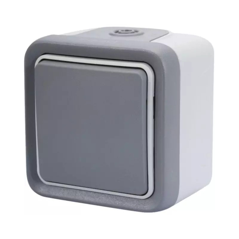 INTERRUPTEUR VA ET VIENT ETANCHE 10A 250V PLEXO GRIS COMPLET IP55 LEGRAND