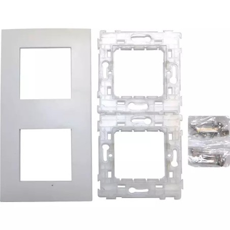 PLAQUE DOUBLE BLANC MAT-SIMPLEA 2 SUPPORTS + GRIFFES