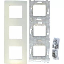 PLAQUE TRIPLE BLANC MAT-SIMPLEA 3 SUPPORTS + GRIFFES