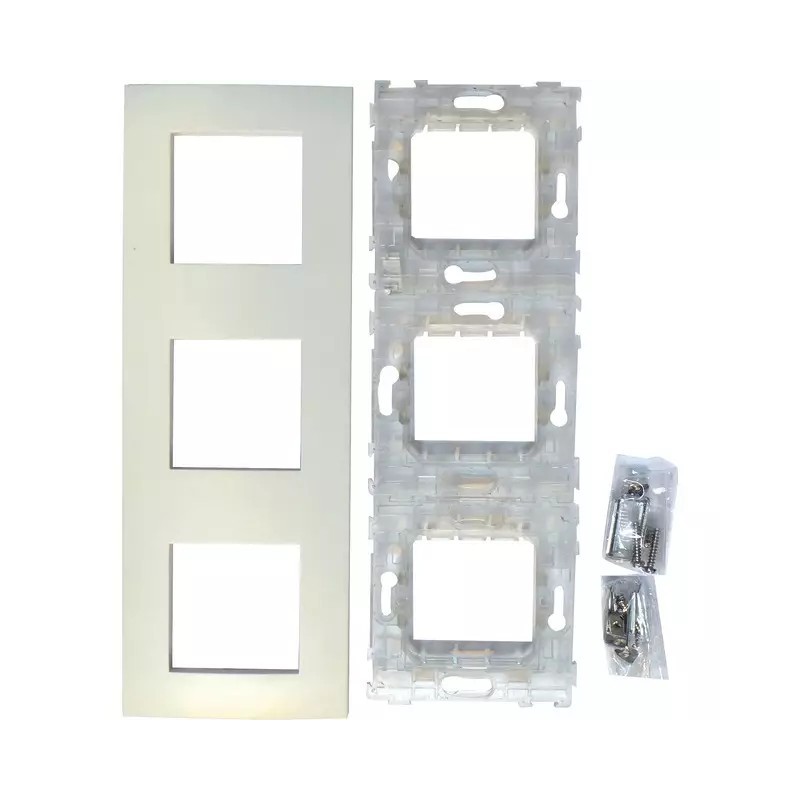 PLAQUE TRIPLE BLANC MAT-SIMPLEA 3 SUPPORTS + GRIFFES