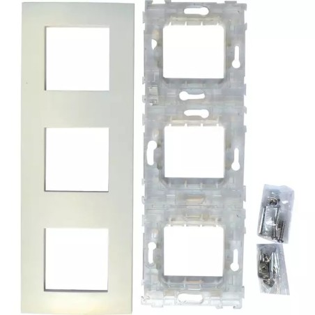 PLAQUE TRIPLE BLANC MAT-SIMPLEA 3 SUPPORTS + GRIFFES
