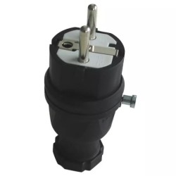 FICHE NF CAOUTCHOUC NOIR 2P+T 10/16A 230V IP44