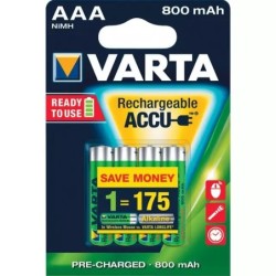 PILE RECHARGEABLE ACCU POWER AAA HR03 800 mah BLISTER DE 4 VARTA