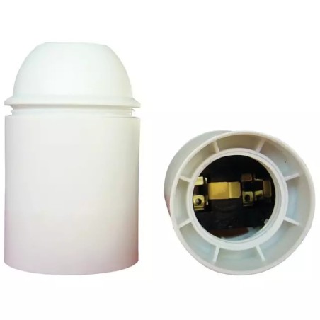 DOUILLE THERMOPLASTIQUE LISSE BLANC E27