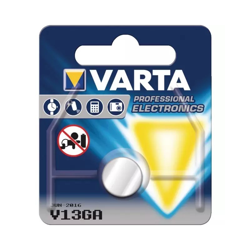 PILE BOUTON ALCALINE V13GA 1,5V BLISTER VARTA