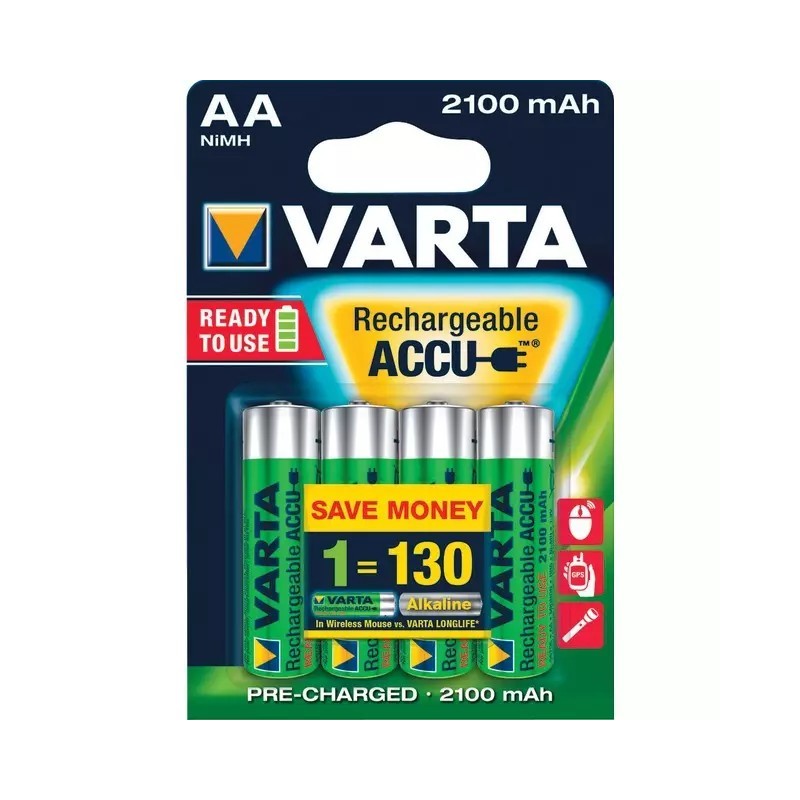 PILE RECHARGEABLE ACCU POWER AA HR06 2100 mah BLISTER DE 4 VARTA