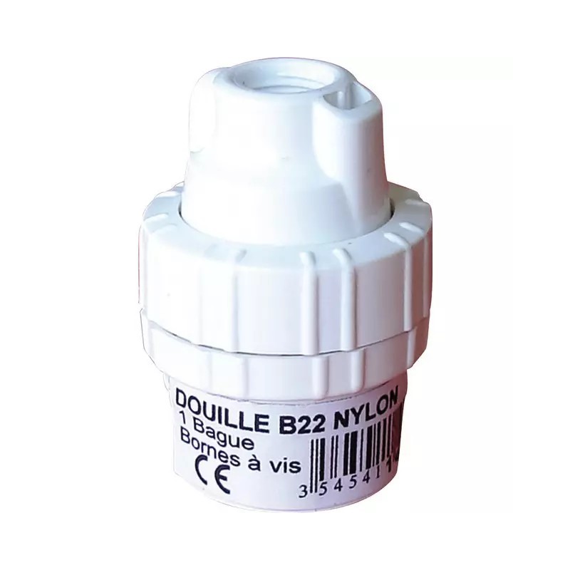 DOUILLE SIMPLE BAGUE NYLON B22 BLISTER