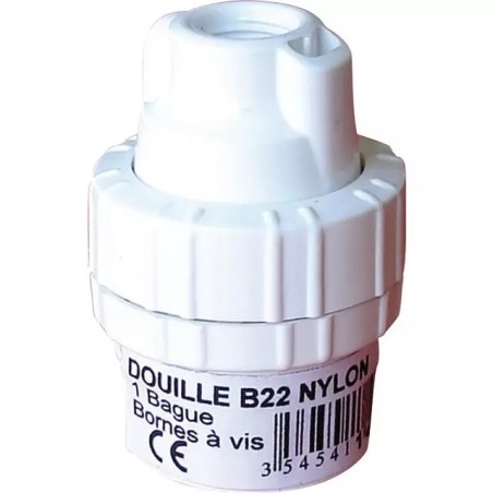 DOUILLE SIMPLE BAGUE NYLON B22 BLISTER