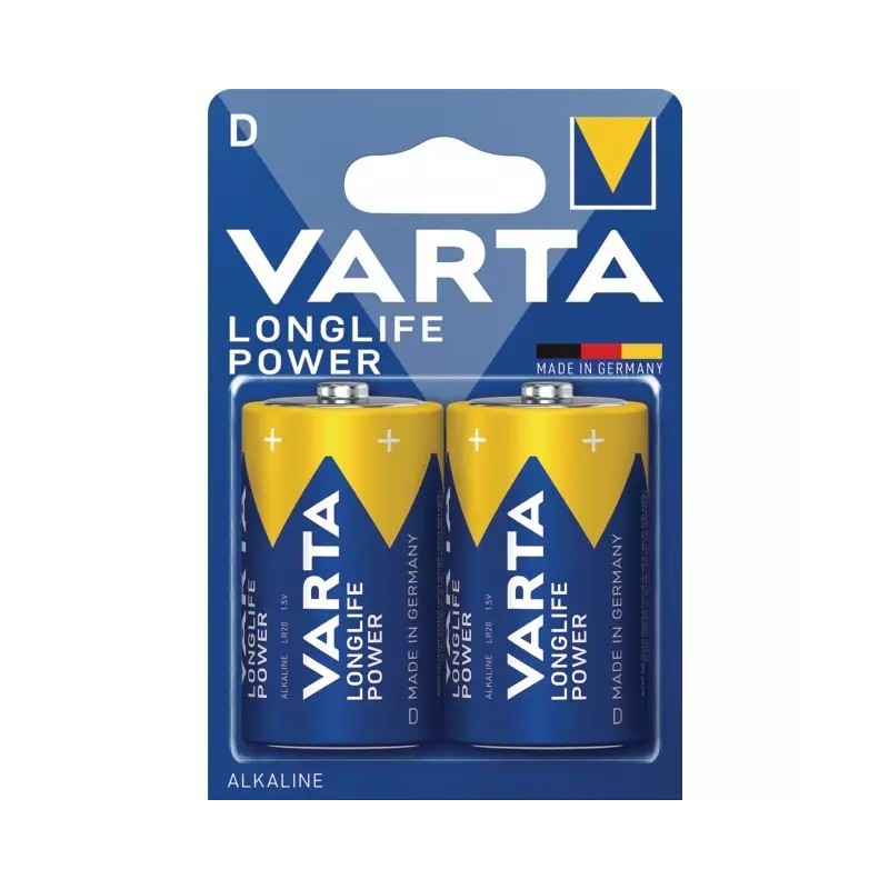 PILE ALCALINE 1,5V D LR20 LONGLIFE POWER BLISTER DE 2 VARTA