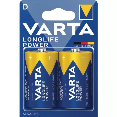 PILE ALCALINE 1,5V D LR20 LONGLIFE POWER BLISTER DE 2 VARTA
