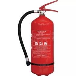 EXTINCTEUR A POUDRE ABC 6KG NORME MED AVEC SUPPORT MURAL