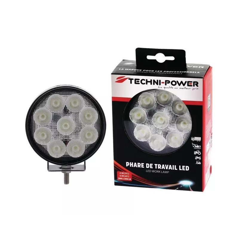 PHARE LED ROND 12/24V 42W 3800 LUMENS AVEC PR - ref. 1210255 | TP Agri