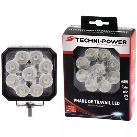 PHARE LED CARRE 12/24V 42W 3800 LUMENS AVEC PROTECTION DE SURCHAUFFE TECHNI-POWER