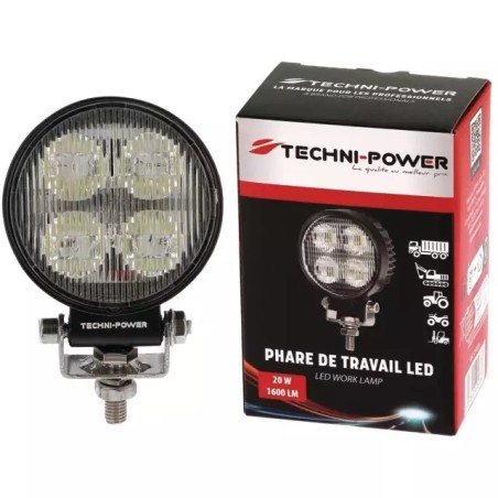 PHARE LED ROND 12/24V 20W 1600 LUMENS TECHNI- - ref. 1210253 | TP Agri