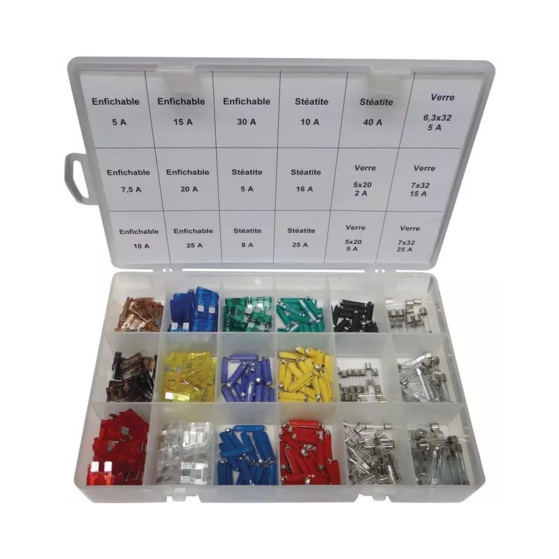 FUSIBLE STEATITE ENFICHABLE STANDARD VERRE ASSORTIMENT COFFRET DE 390