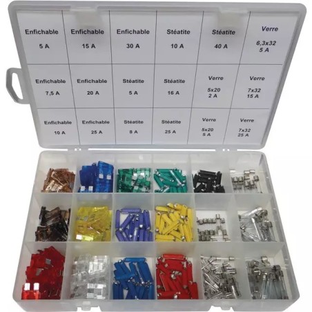 FUSIBLE STEATITE ENFICHABLE STANDARD VERRE ASSORTIMENT COFFRET DE 390