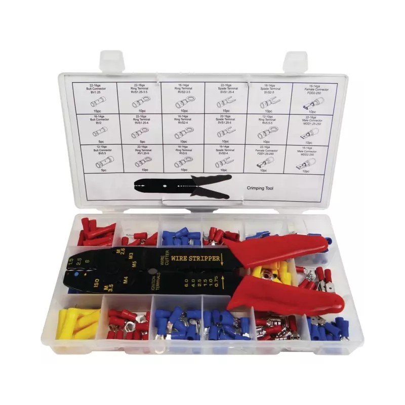 COSSES PRE-ISOLEES AVEC 1 PINCE A SERTIR COFFRET DE 175 TECHNI-POWER
