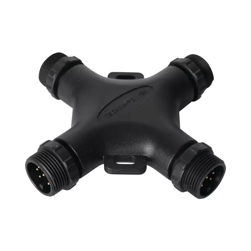 DEMULTIPLICATEUR EN CROIX 4 CONNEXIONS RAPIDES MALES 8 PIN TECHNI-POWER