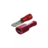 COSSE PLATE MALE FEMELLE ISOLEE ASSORTIMENT ROUGE 6,3MM BLISTER DE 22