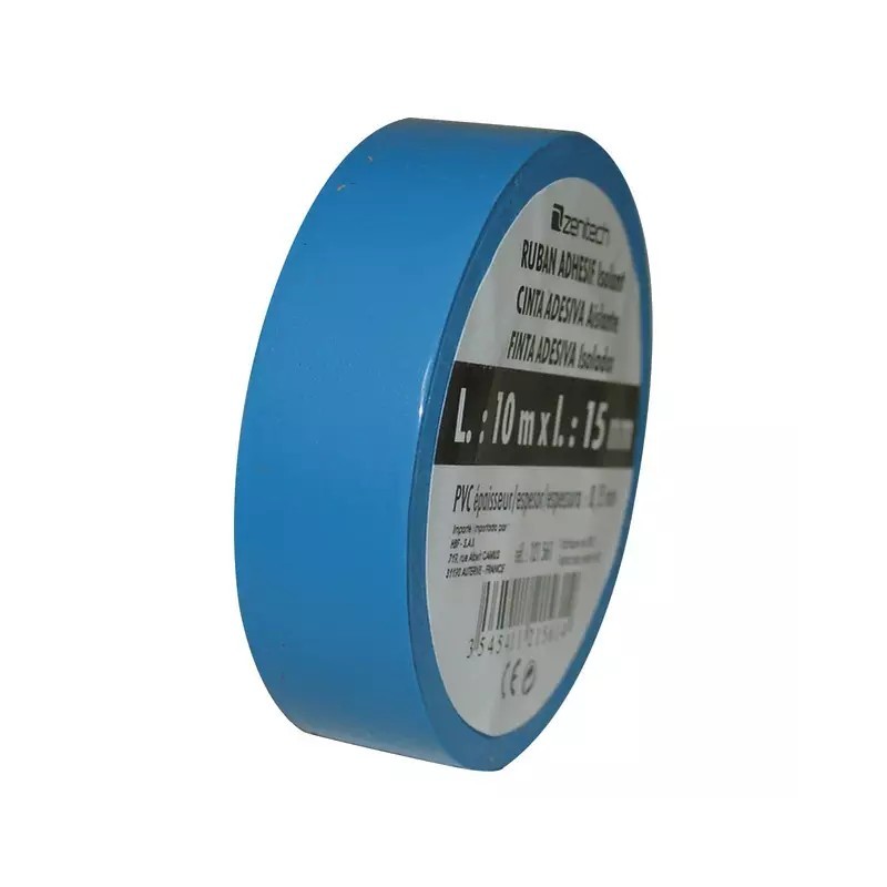 RUBAN ADHESIF ISOLANT 15 MM X 10M BLEU