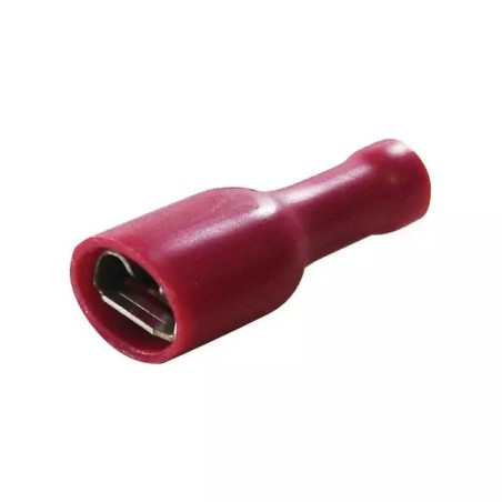COSSE PLATE FEMELLE ROUGE ISOLEE 6,3MM BLISTER DE 15