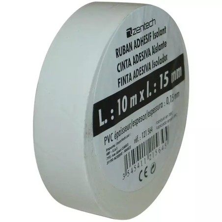RUBAN ADHESIF ISOLANT 15 MM X 10M BLANC