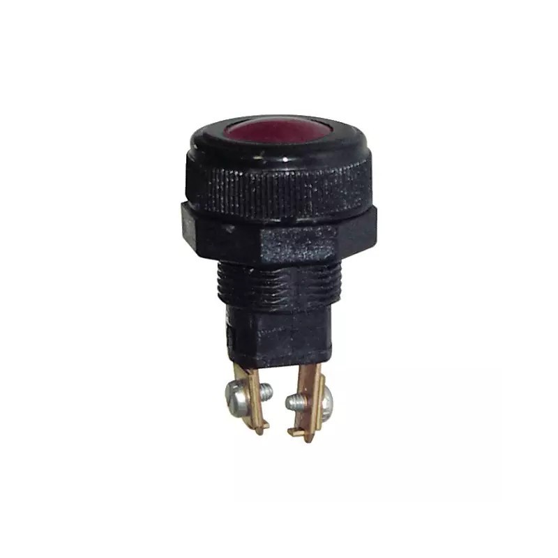 VOYANT LUMINEUX ROND ROUGE 18MM 12V AVEC AMPOULE BLISTER