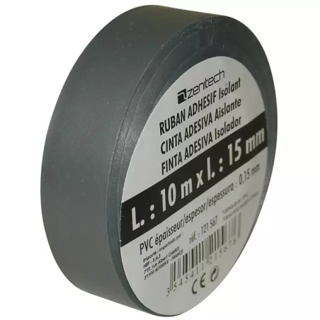 RUBAN ADHESIF ISOLANT 15 MM X 10M GRIS