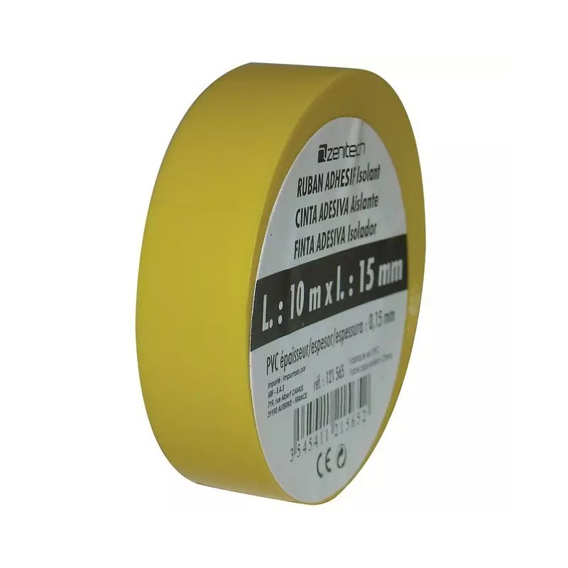 RUBAN ADHESIF ISOLANT 15 MM X 10M JAUNE