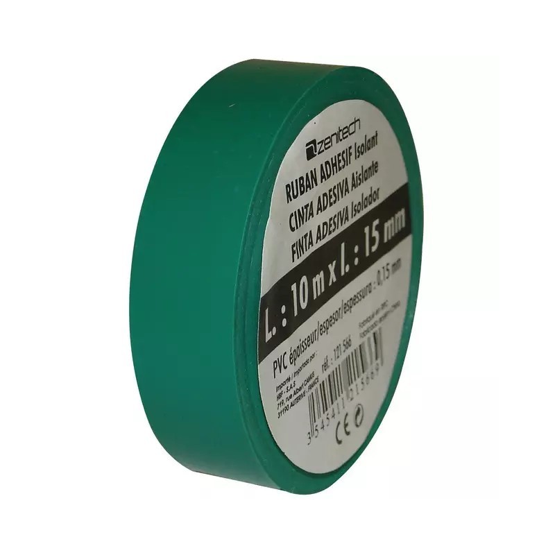 RUBAN ADHESIF ISOLANT 15 MM X 10M VERT