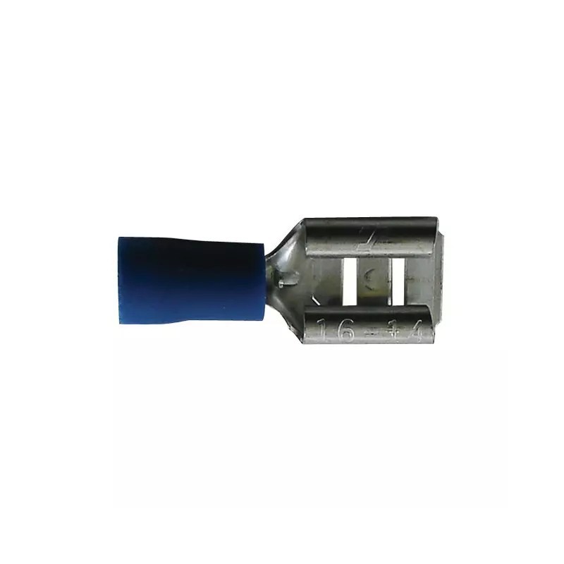 COSSE PLATE FEMELLE BLEUE 6,3MM BOITE DE 100