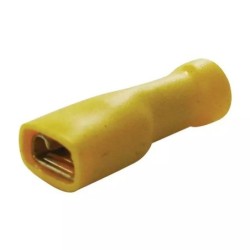 COSSE PLATE FEMELLE JAUNE ISOLEE 6,3MM BLISTER DE 13