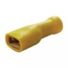 COSSE PLATE FEMELLE JAUNE ISOLEE 6,3MM BLISTER DE 13