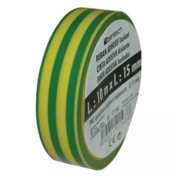 RUBAN ADHESIF ISOLANT 15 MM X 10M VERT/JAUNE